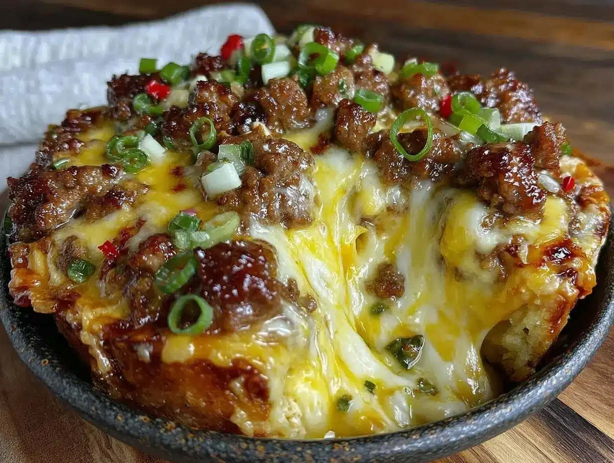 slow cooker queso dip with ground beef preparation steps