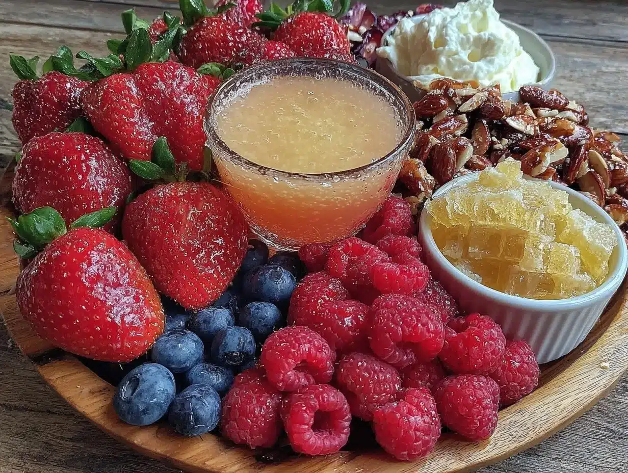 sparkling berry mimosa board preparation steps