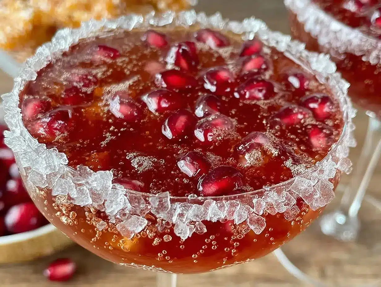 sparkling pomegranate champagne cocktail preparation steps