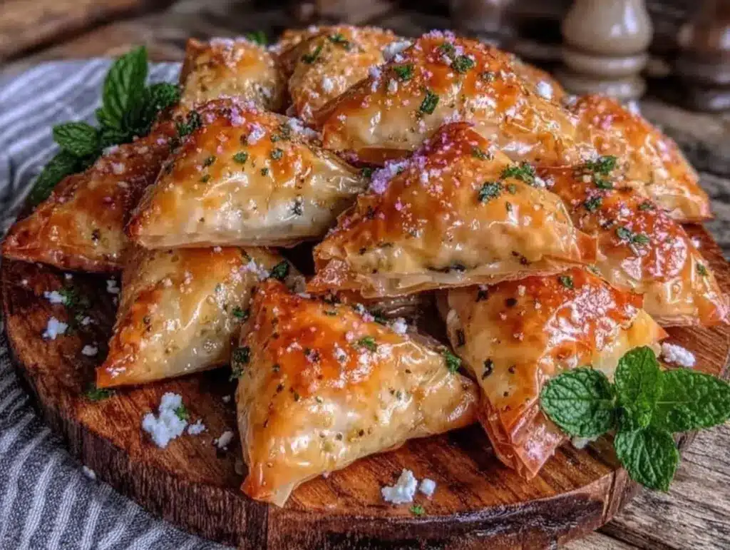 spinach and feta phyllo triangles - featured image