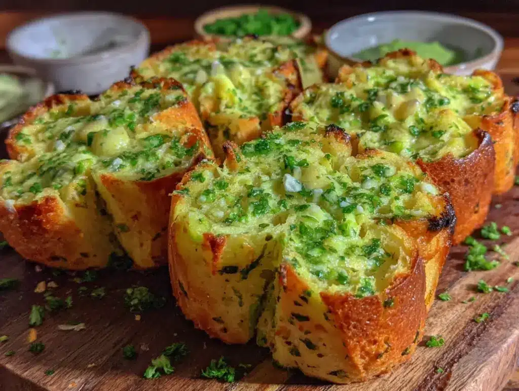 st patrick’s green shamrock garlic bread - featured image