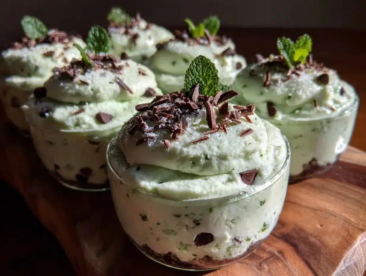 St. Patrick’s Mint Chip Mousse Cups preparation steps