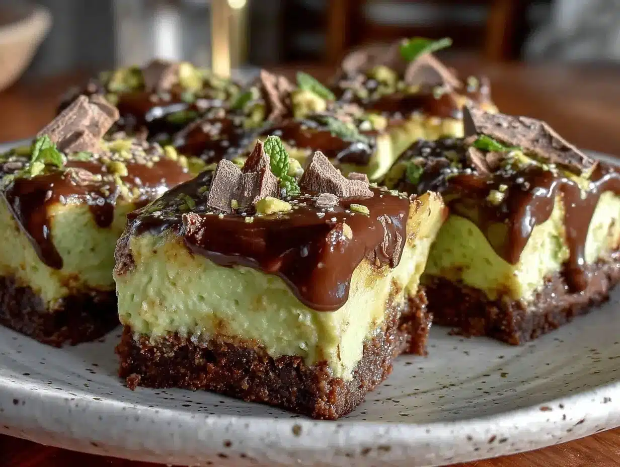 st patricks grasshopper cheesecake squares preparation steps