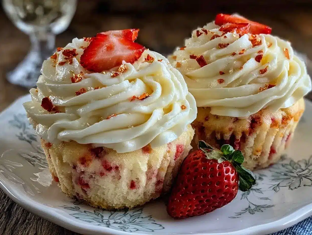 strawberry champagne cupcakes preparation steps