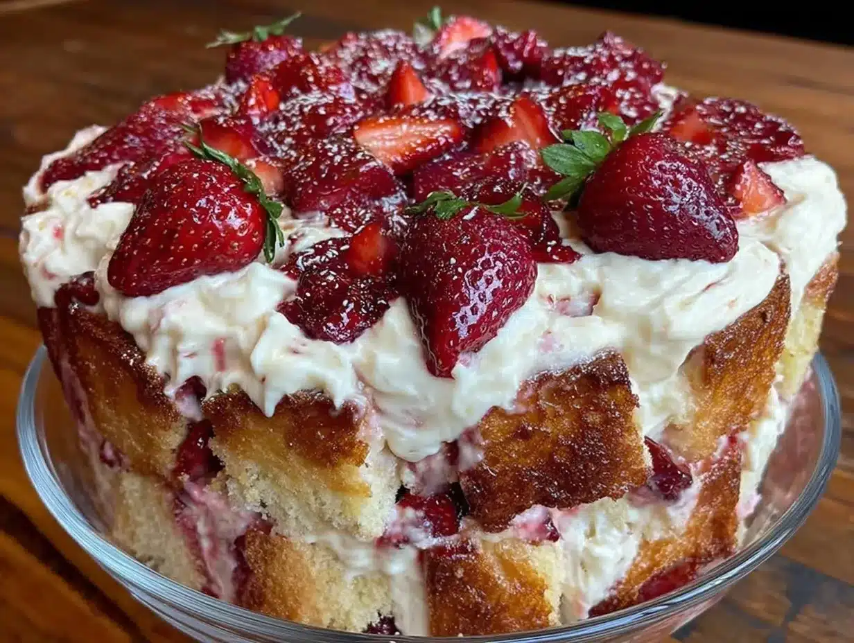strawberry shortcake trifle recipe preparation steps