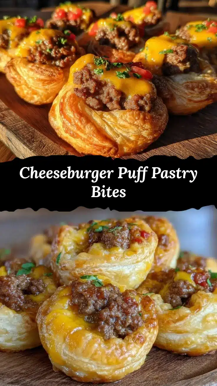super bowl cheeseburger puff pastry bites recipe