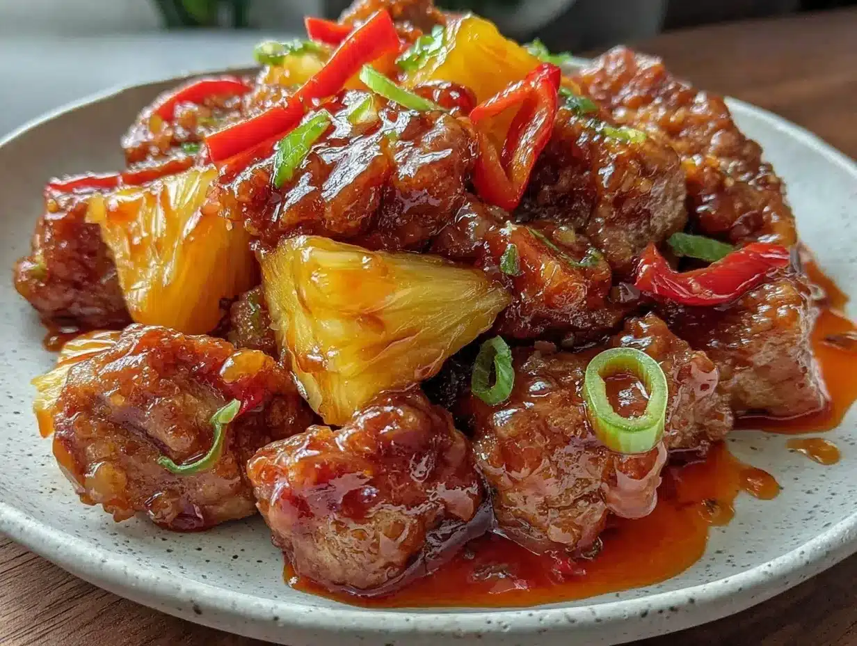 sweet and sour pork with pineapple preparation steps