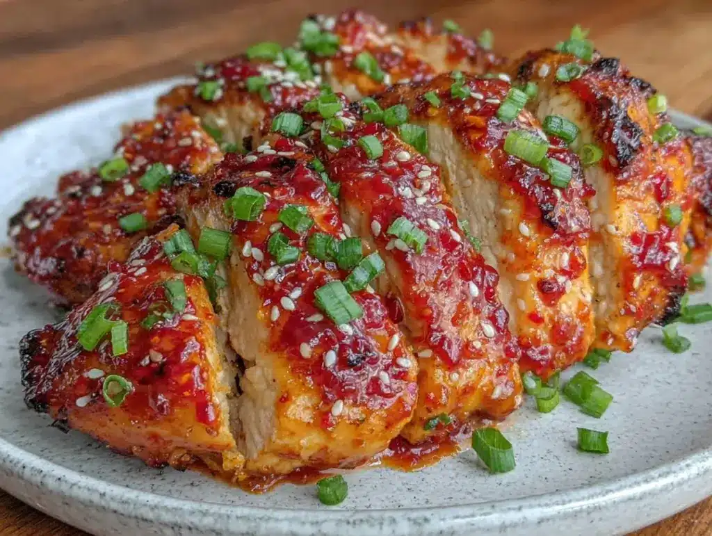 sweet chili chicken crockpot recipe - featured image