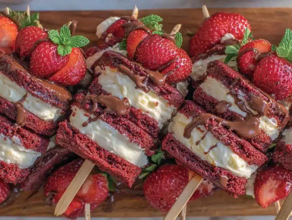 valentine’s red velvet pancake skewers - featured image