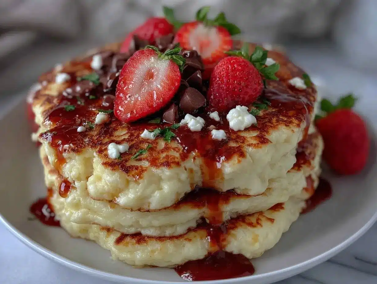 valentine’s strawberry truffle pancakes preparation steps