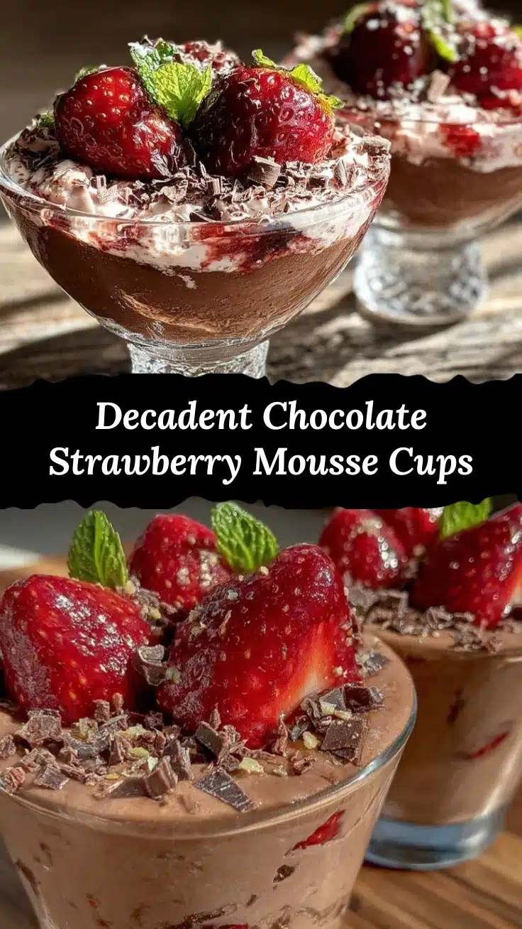 valentines chocolate strawberry mousse cups recipe