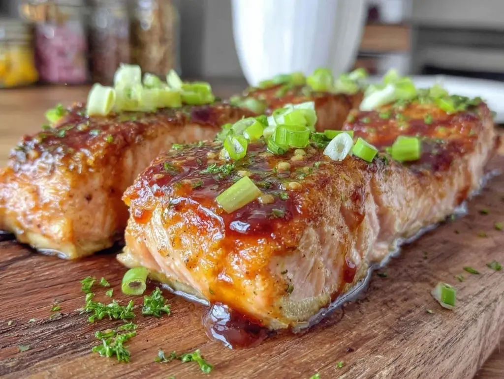 baked honey garlic salmon - featured image