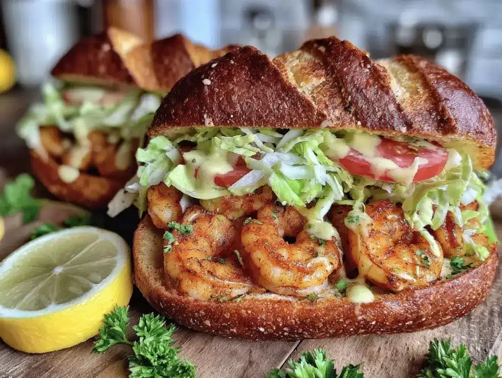 Cajun shrimp po boy recipe - featured image