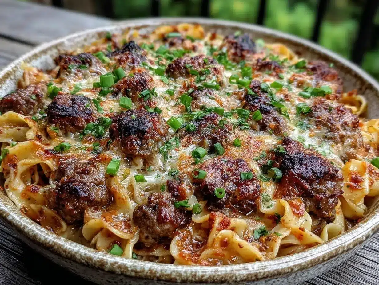 cheesy beef and noodle casserole preparation steps
