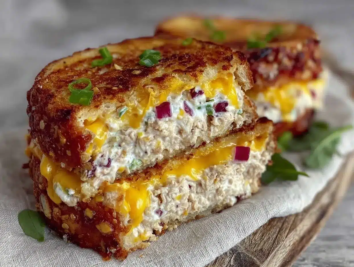 cheesy tuna melt sandwich preparation steps