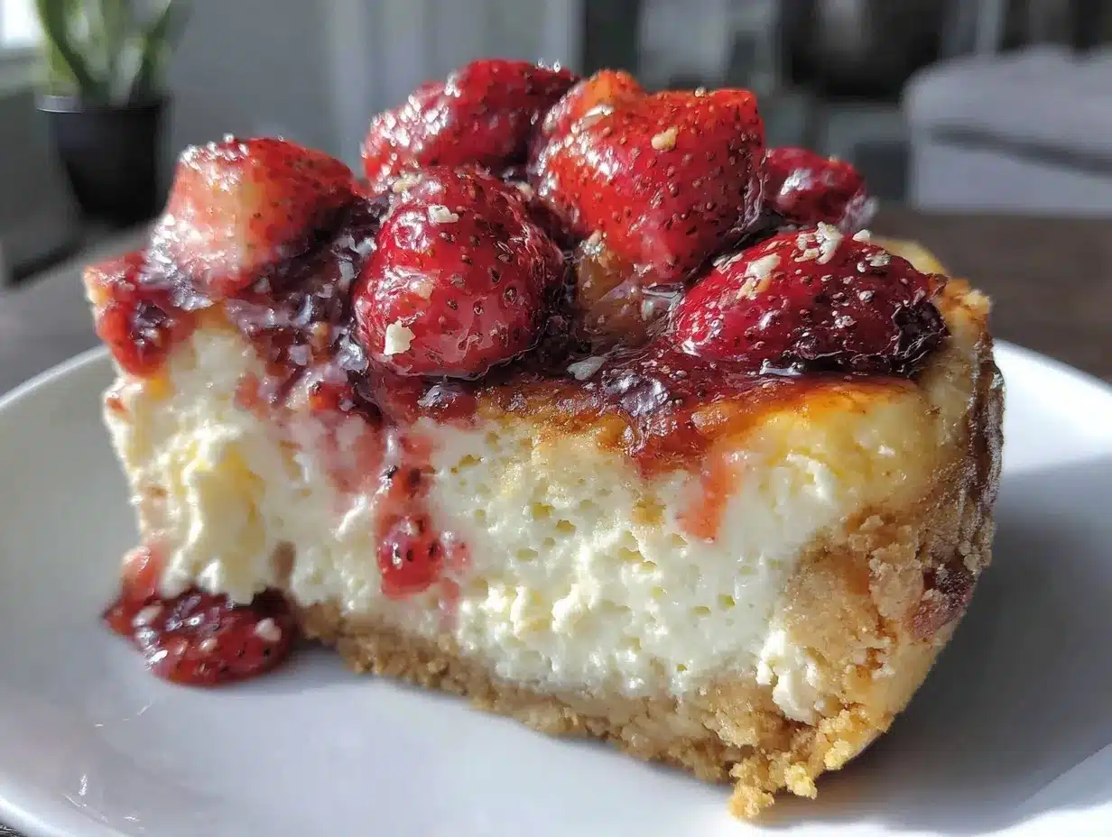 chewy strawberry cheesecake recipe preparation steps