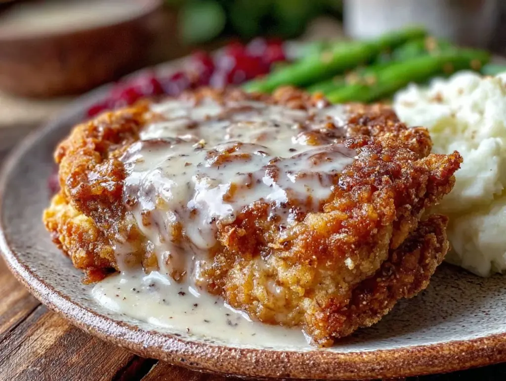 chicken fried steak with creamy gravy - featured image