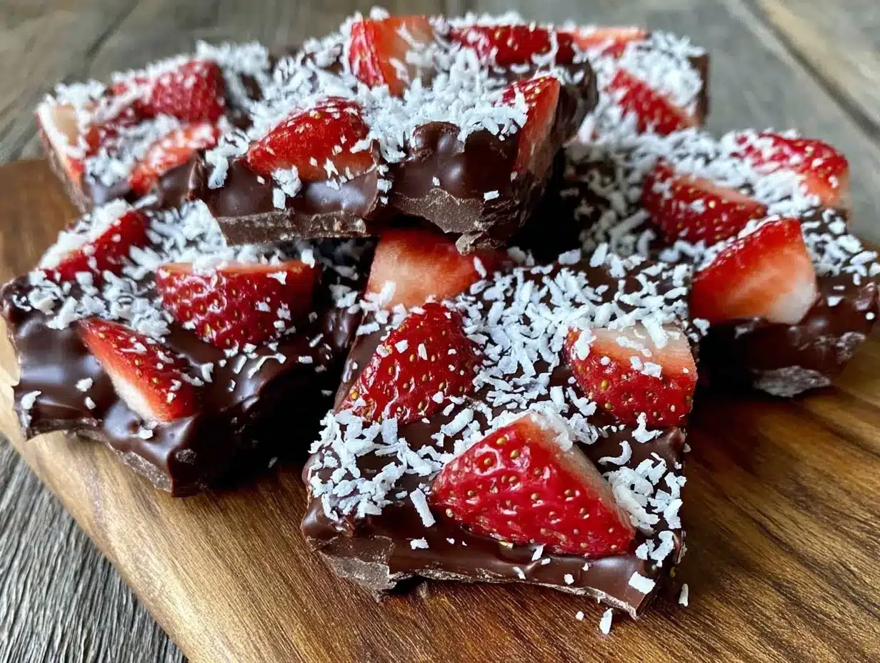 chocolate-covered strawberry bark preparation steps