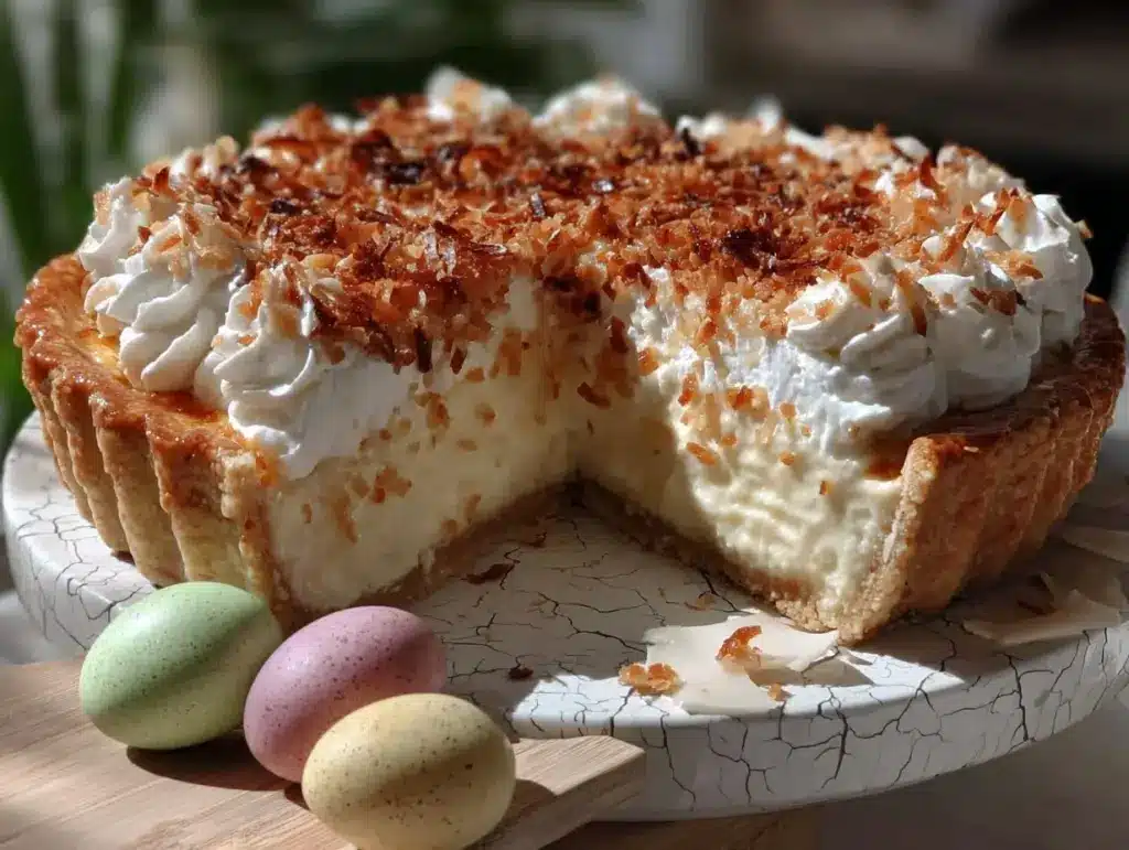 coconut cream Easter pie recipe - featured image