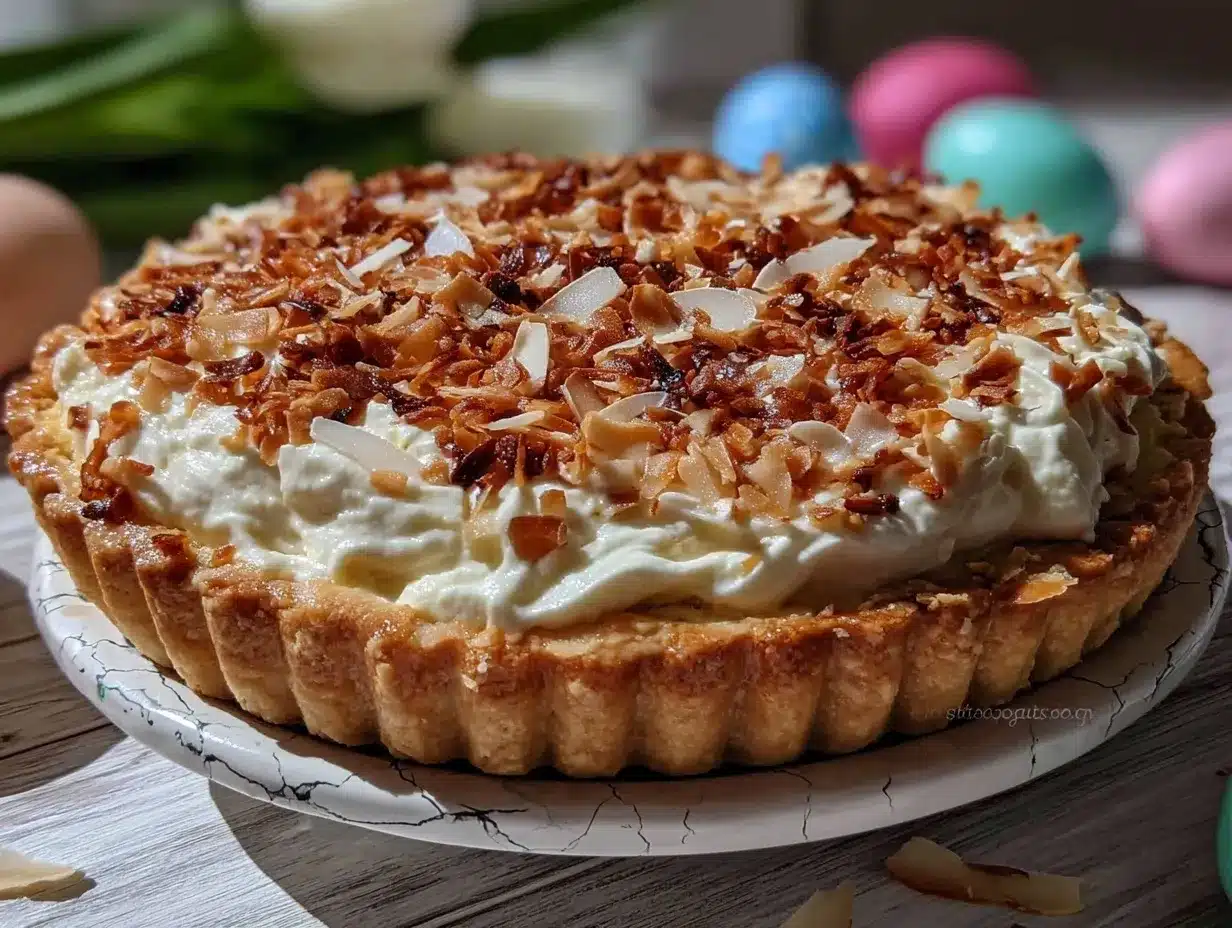 coconut cream Easter pie recipe preparation steps