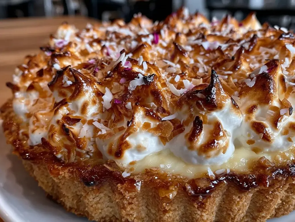 coconut cream pie with toasted meringue - featured image