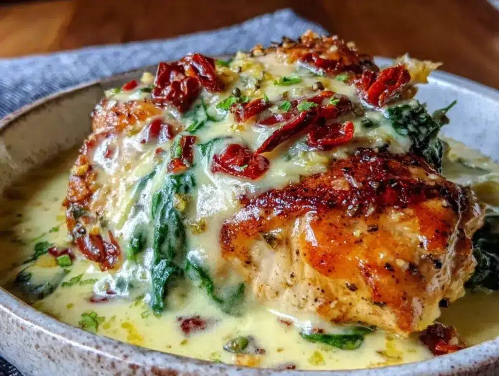 creamy tuscan garlic chicken - featured image