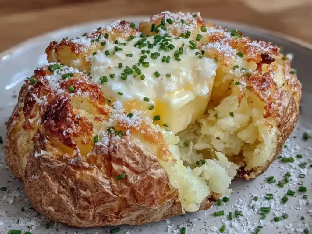 crispy air fryer baked potato - featured image