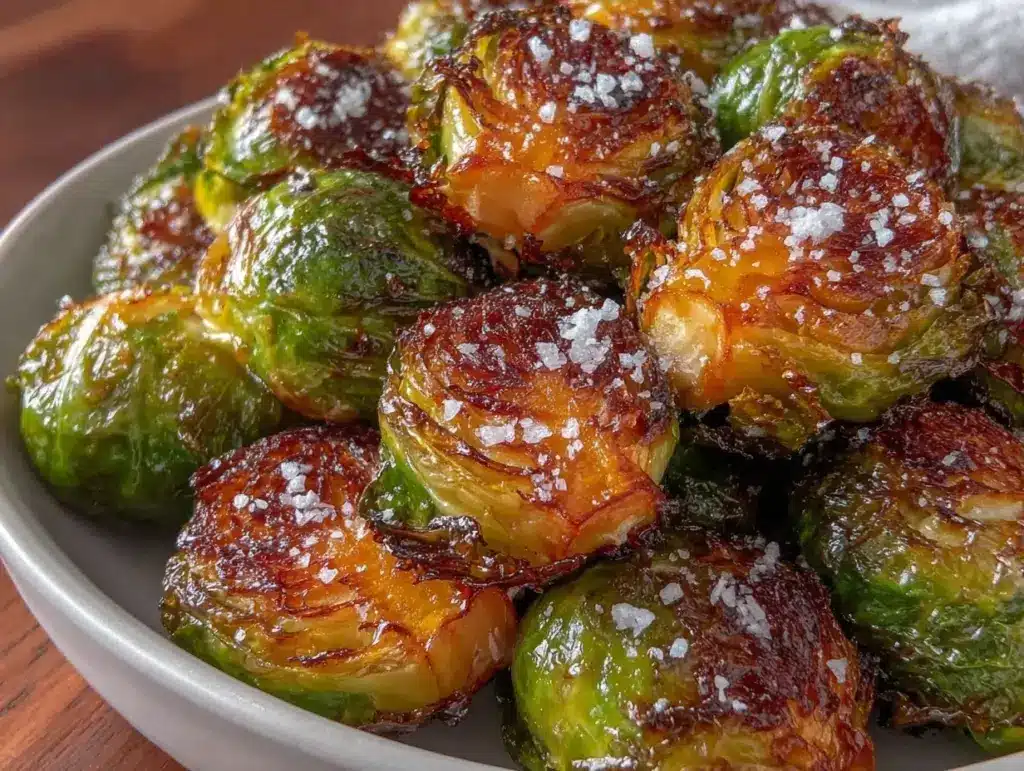 crispy air fryer brussels sprouts - featured image