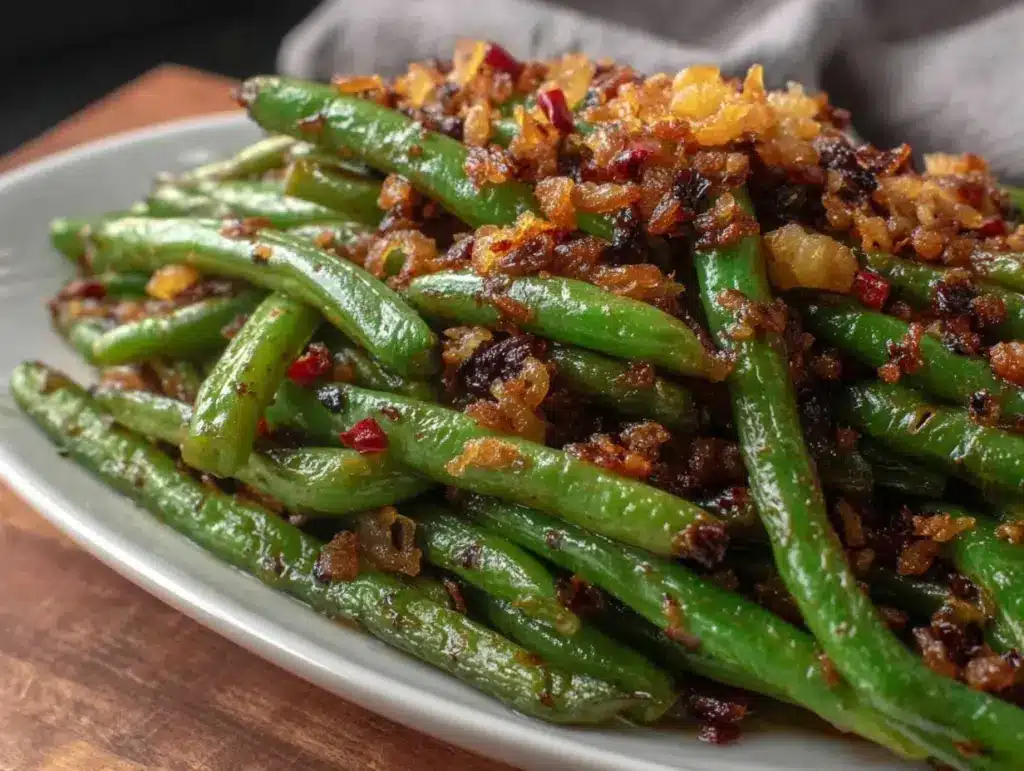 crispy crack green beans - featured image