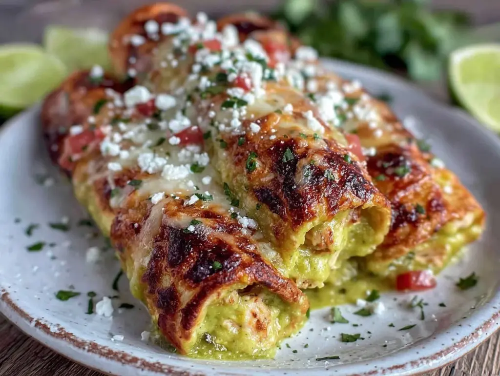 easy chicken enchiladas verdes - featured image