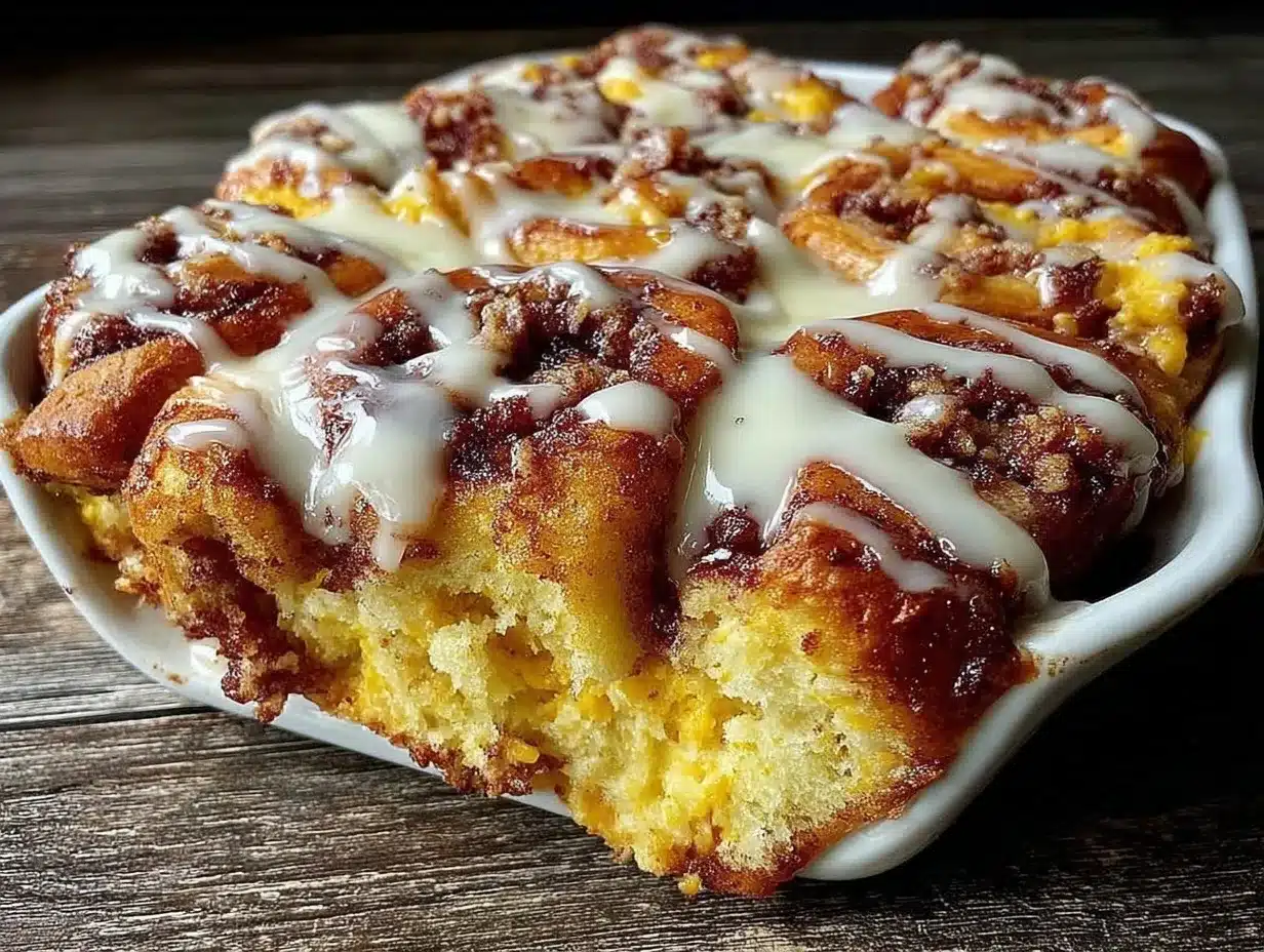 gooey cinnamon roll casserole preparation steps