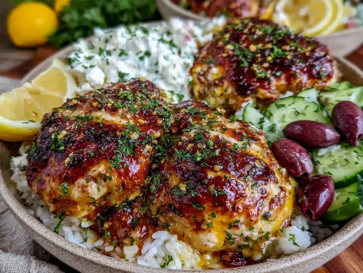 Greek chicken bowls preparation steps