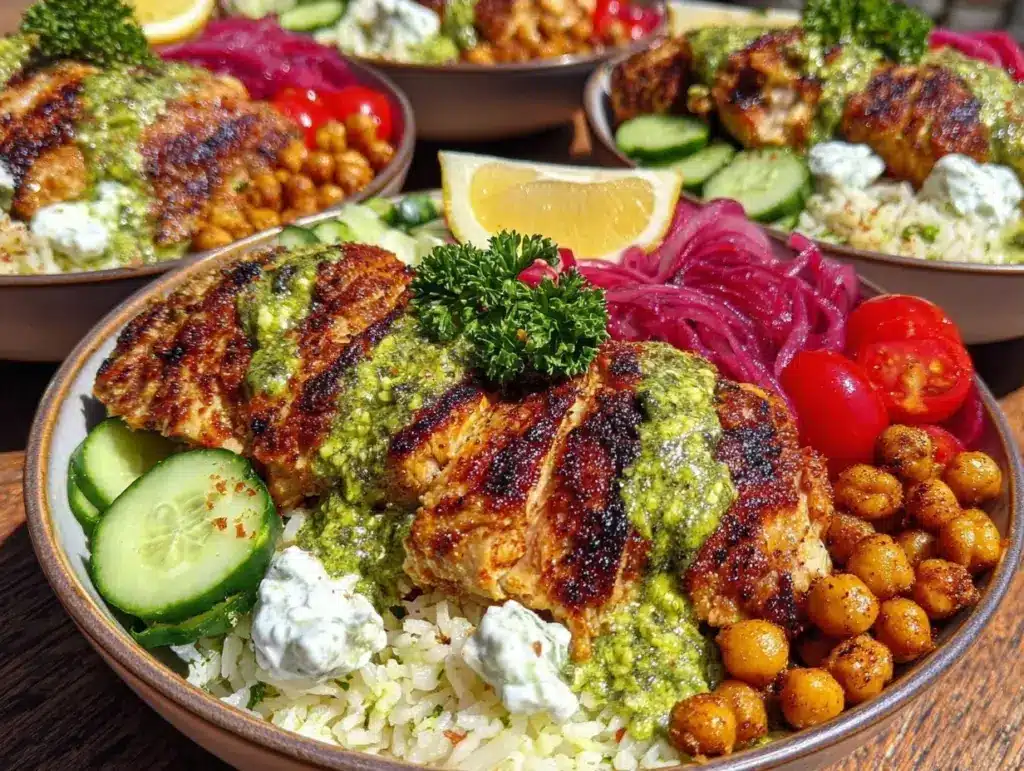 greek chicken meal prep bowls - featured image
