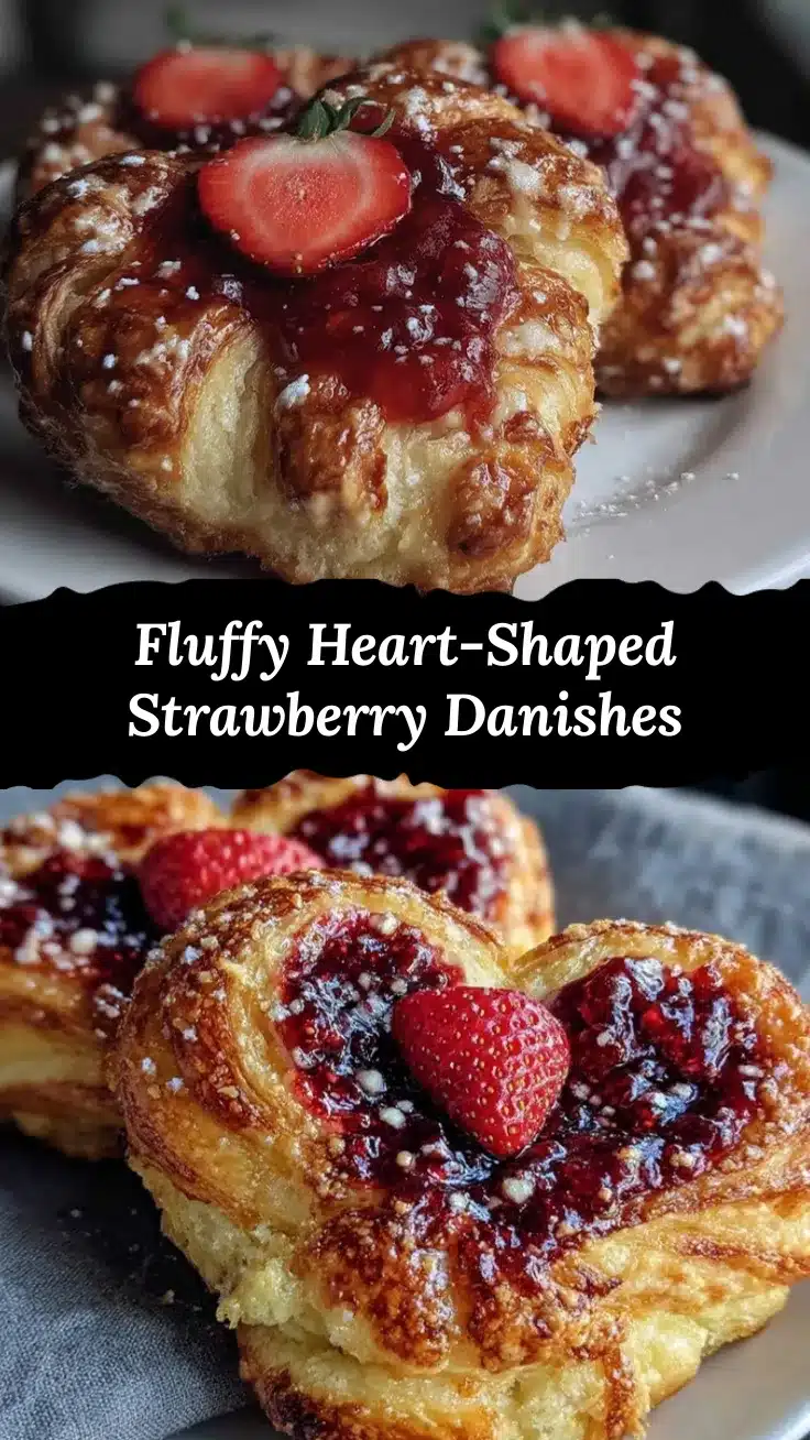 heart-shaped strawberry Danish pastries recipe