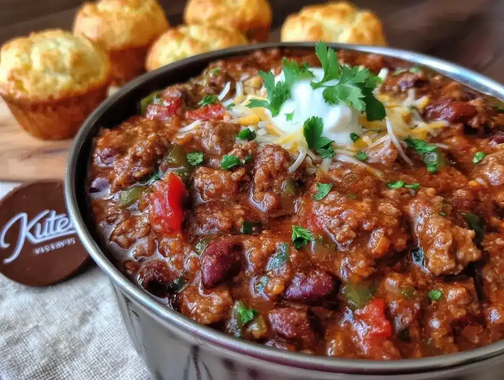 hearty chili crockpot recipe - featured image