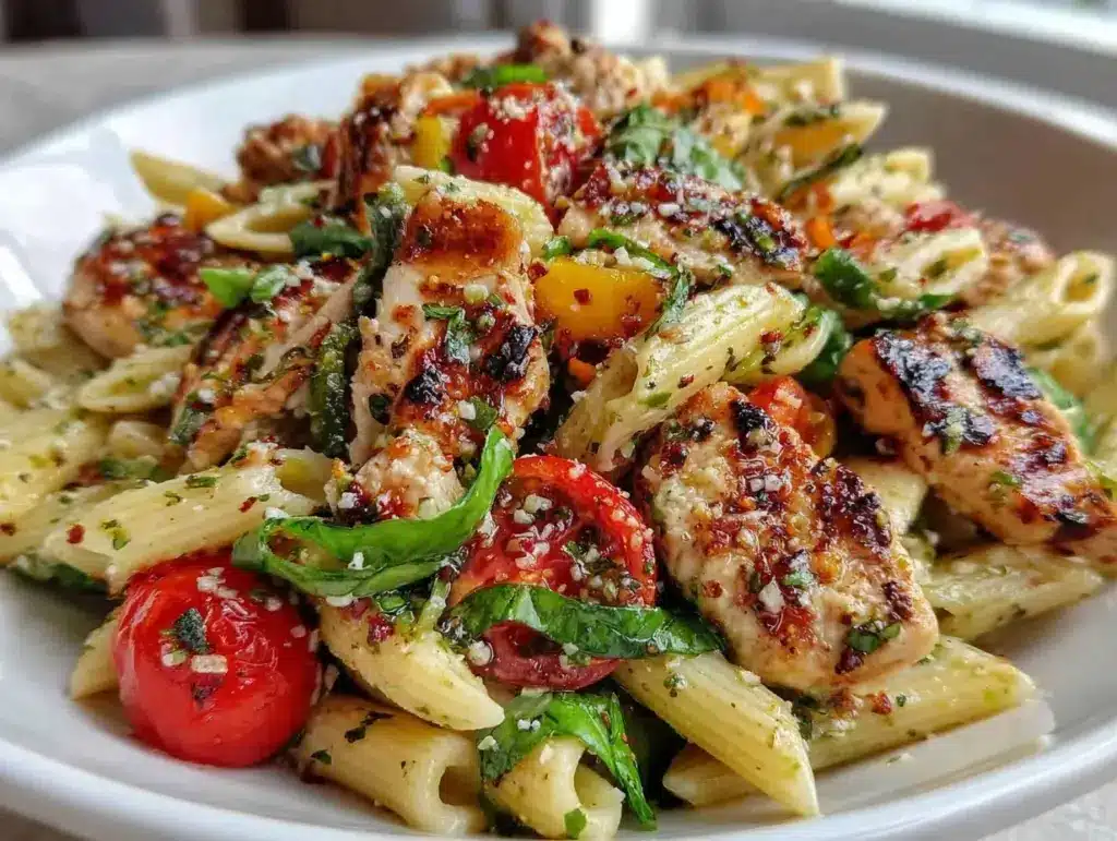 high-protein pasta salad - featured image