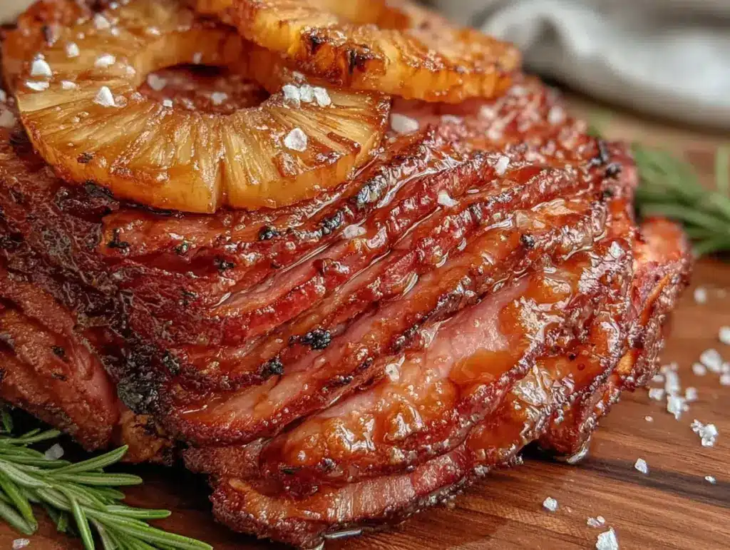 honey glazed ham with pineapple - featured image
