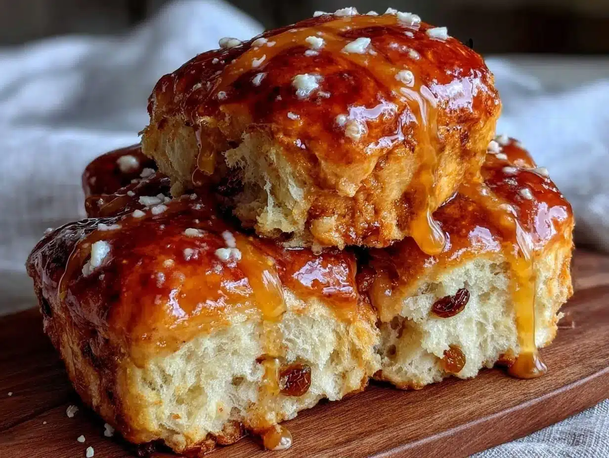 hot cross buns with orange glaze preparation steps