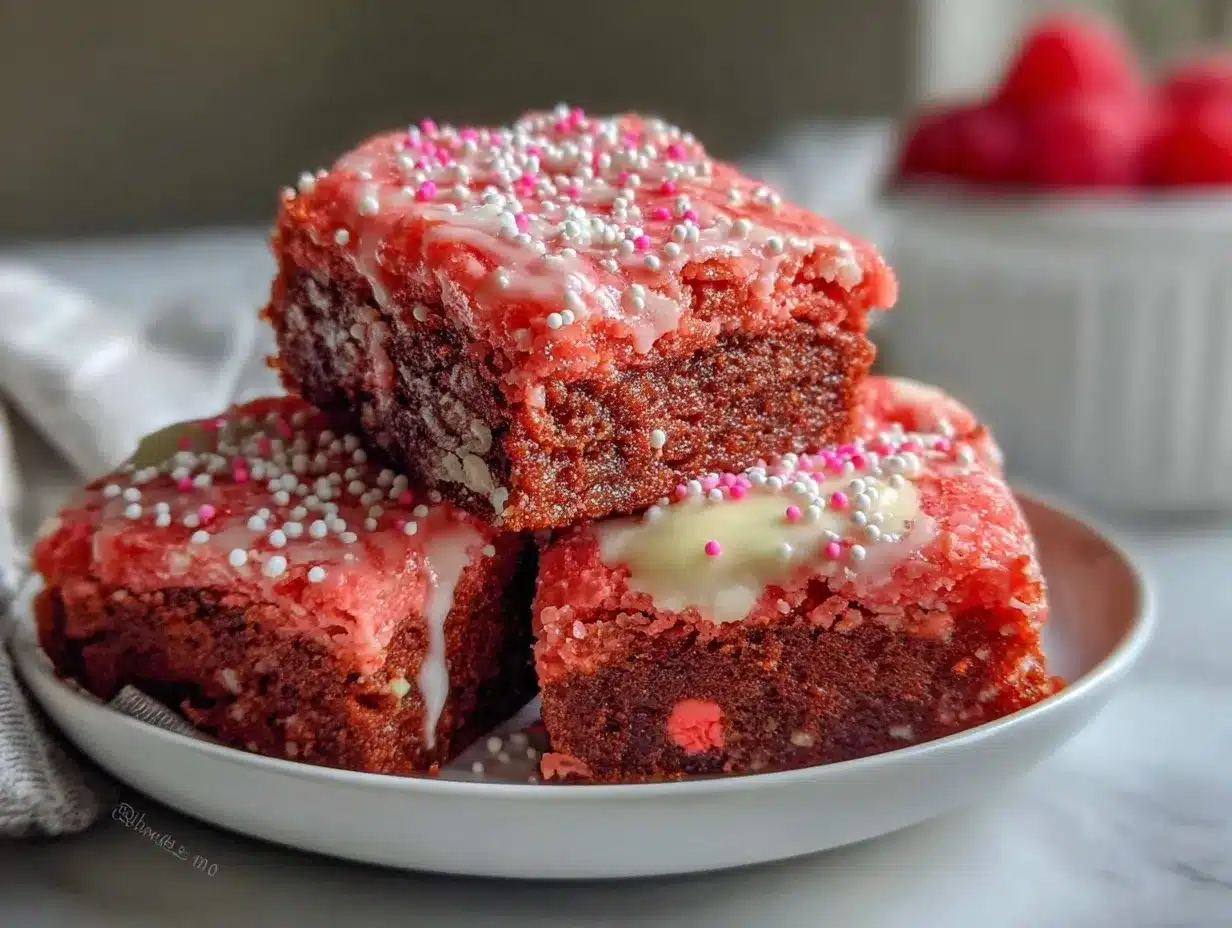 Instant Pot pink velvet brownies preparation steps