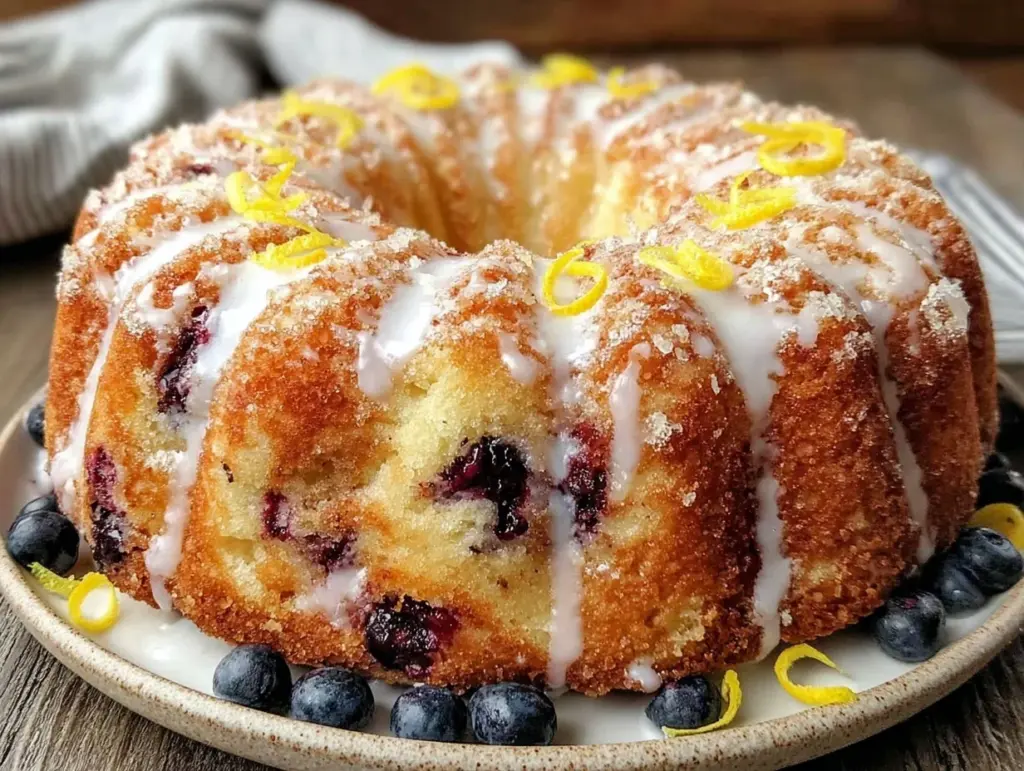 lemon blueberry bundt cake - featured image