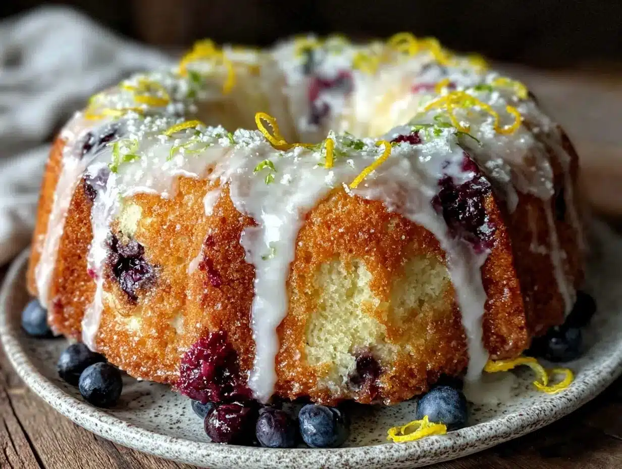 lemon blueberry bundt cake preparation steps
