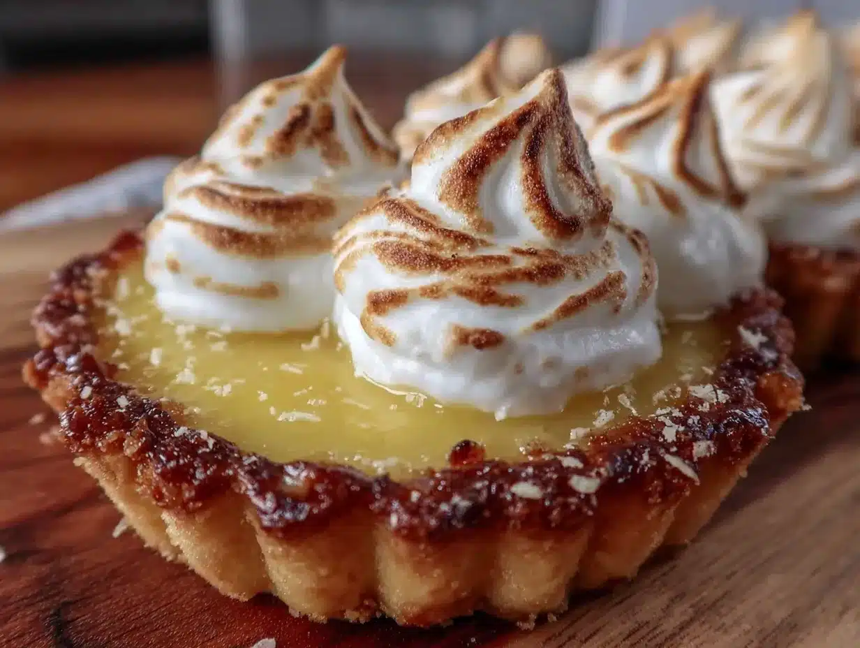 lemon curd tart with meringue preparation steps