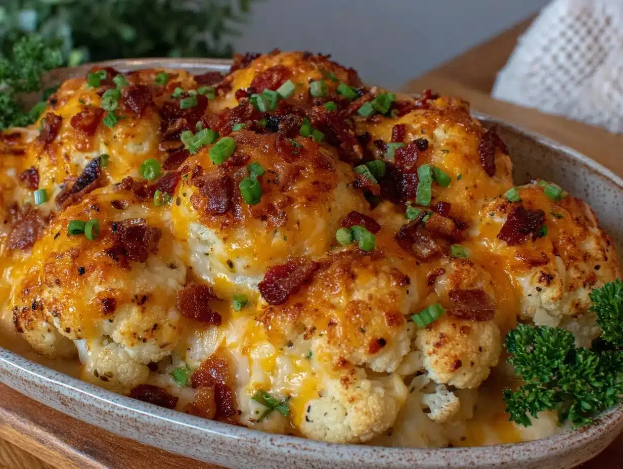loaded cauliflower casserole preparation steps
