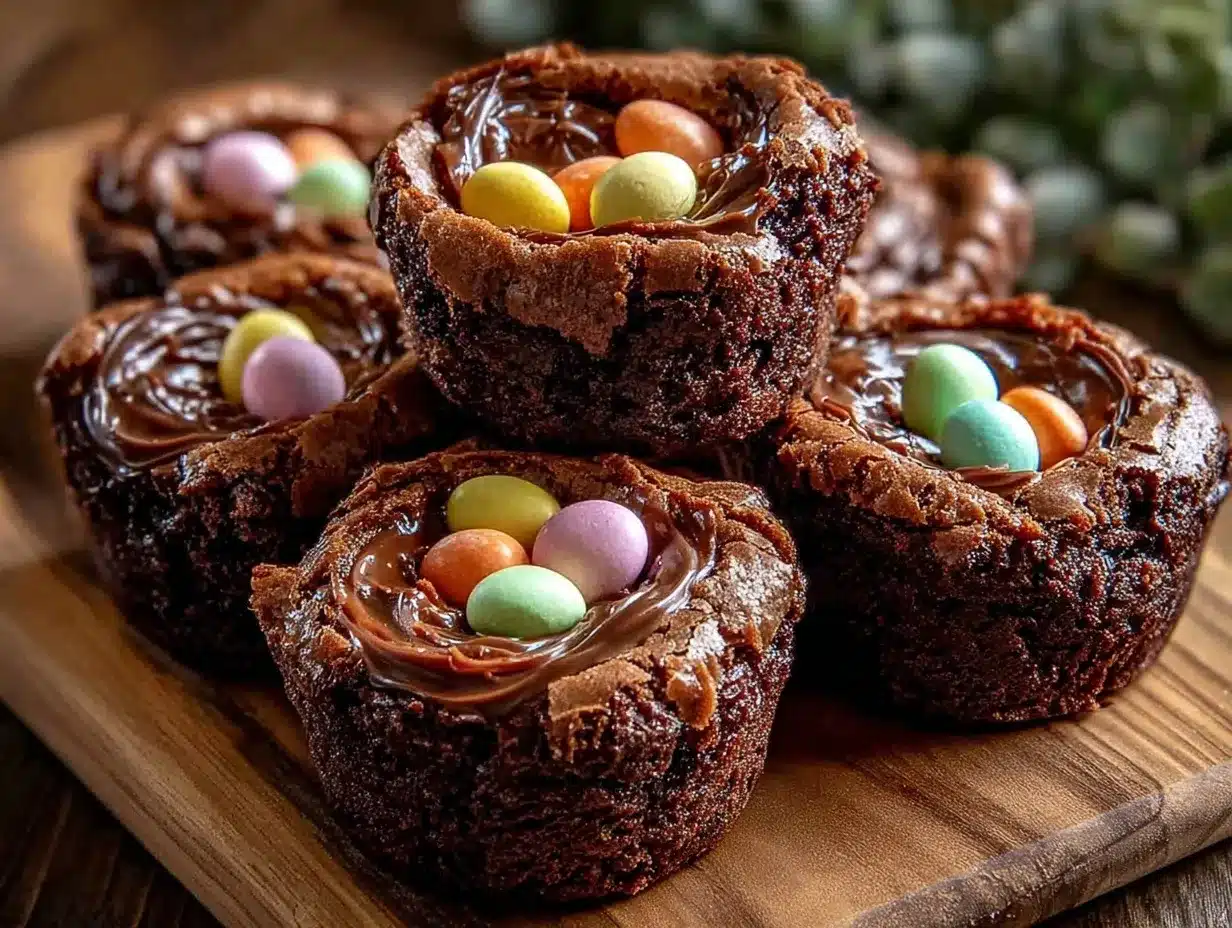 mini egg nest brownies preparation steps