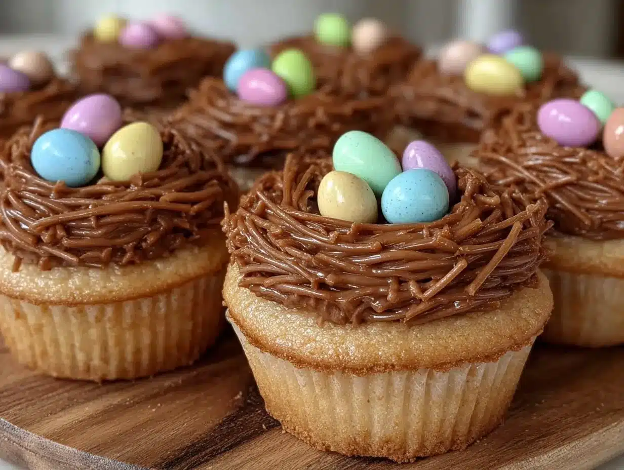 mini egg nest cupcakes preparation steps