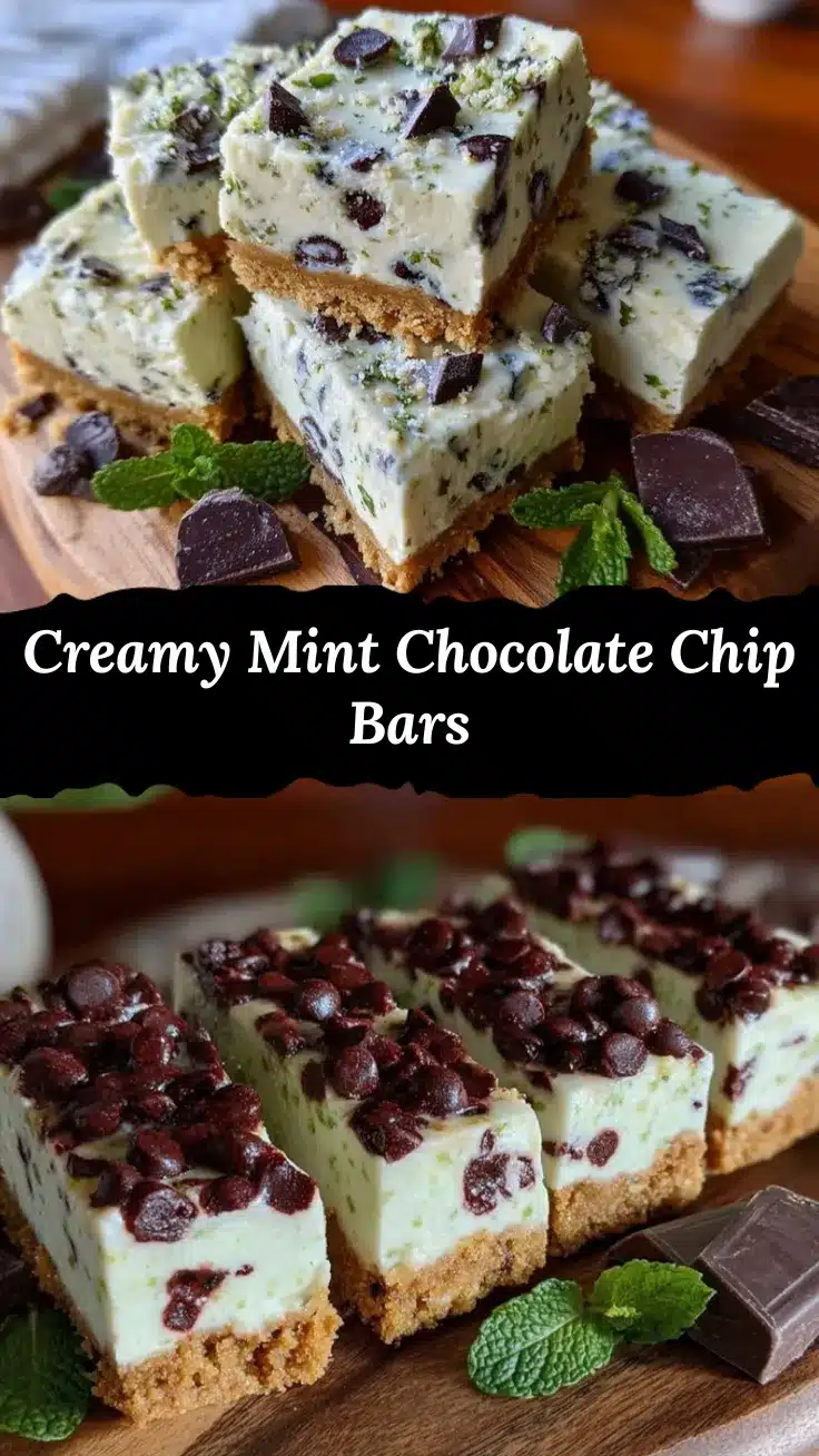 mint chocolate chip cheesecake bars recipe