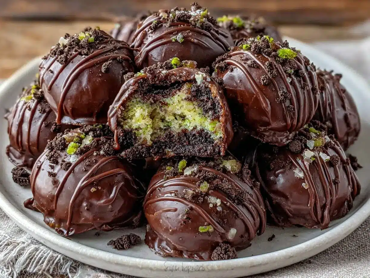 mint Oreo truffles preparation steps