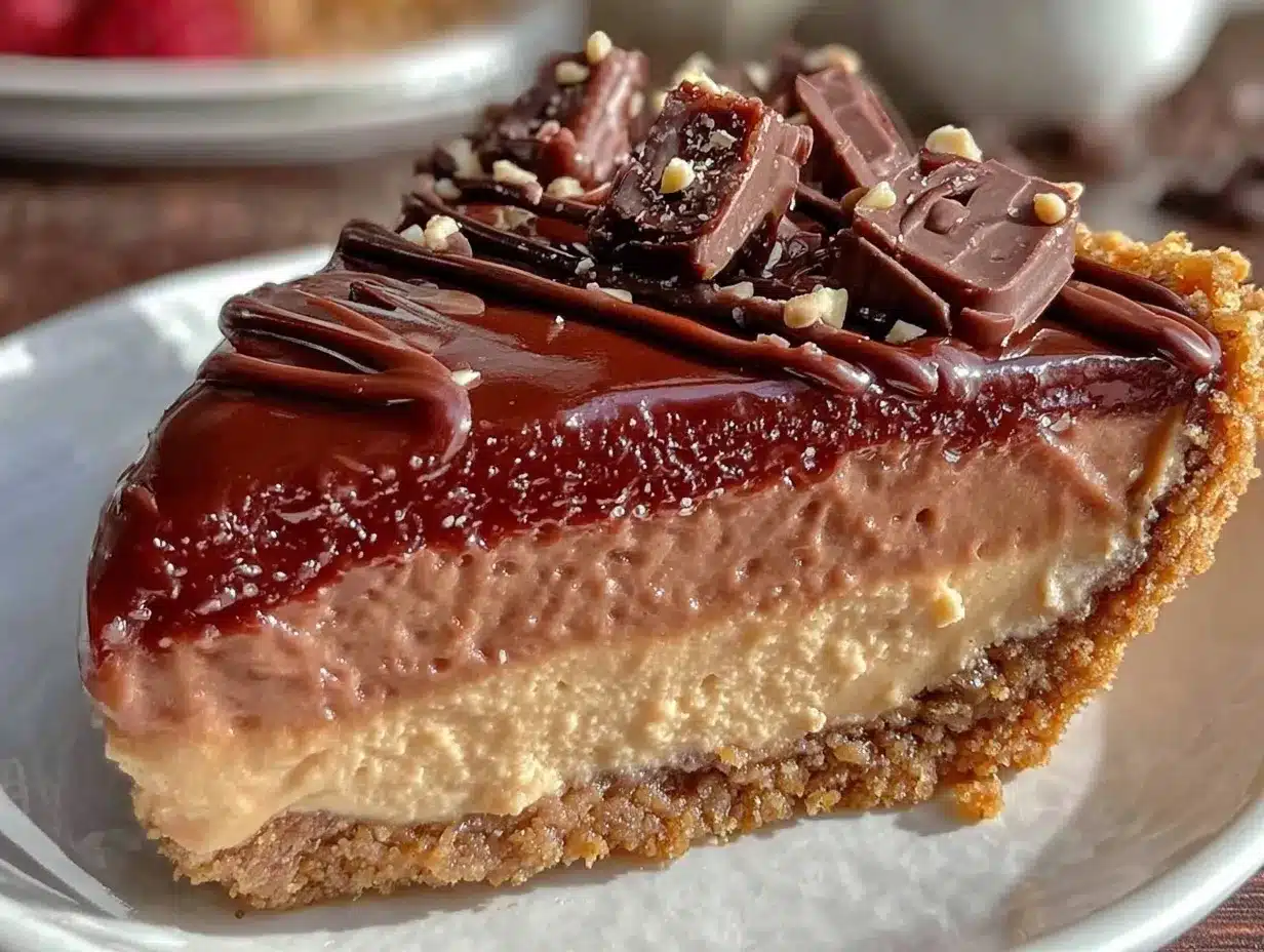 no-bake chocolate peanut butter pie preparation steps