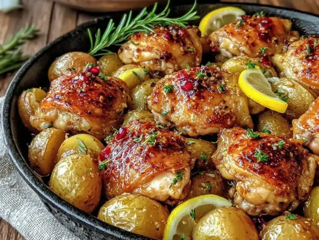 one-pan lemon chicken with potatoes - featured image