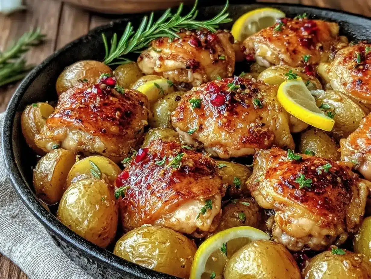 one-pan lemon chicken with potatoes preparation steps